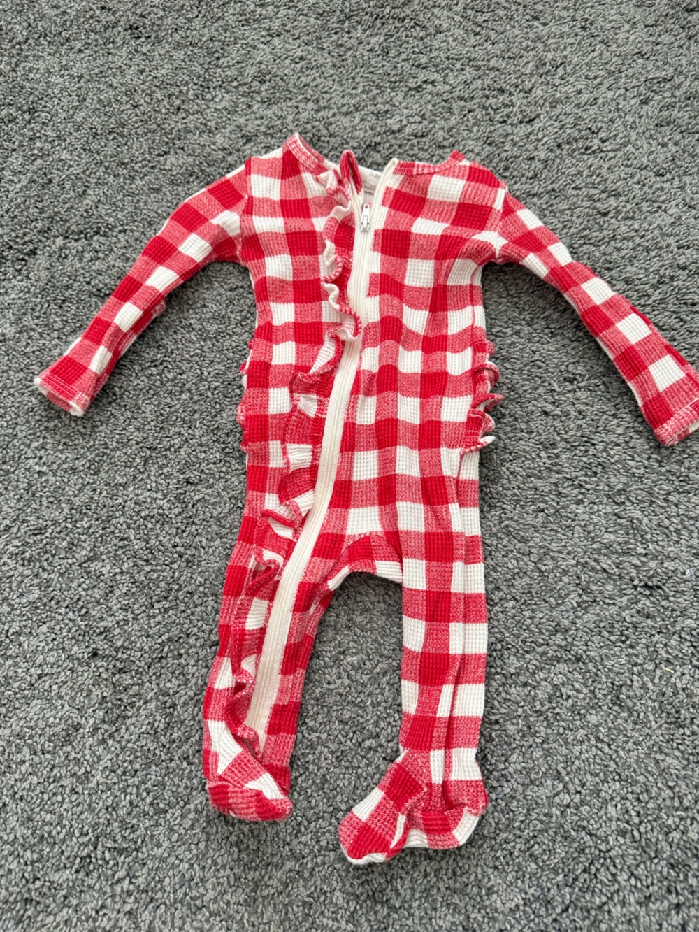Red and White Checkered Kids One-Piece Romper